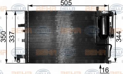 HELLA Радиатор кондиционера SAAB 9-3 2,0-2,3L 98-03 (4758637, 8FC351300-791)