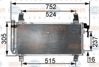 HELLA Радиатор кондиционера MAZDA 6 GG/GY (GJYA-61-48ZA, 8FC351301-181)