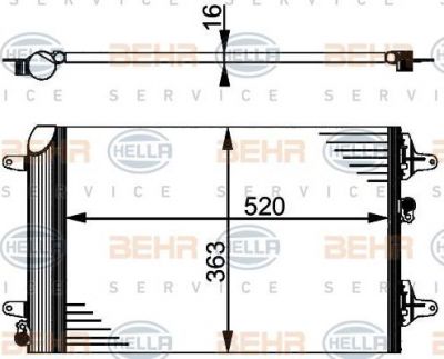 HELLA Радиатор кондиционера VW Sharan 95-//Ford Galaxy 95-//Seat Alhambra 96- авт./мех. (8FC351301-521)