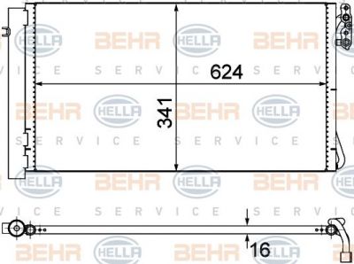 HELLA Радиатор кондиционера E87/E90/X1 2,0-3,0L 05-> (64539206296, 8FC351302-621)