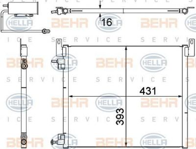 HELLA Конденсатор кондиционера SAAB: 9-3 (YS3F) 2.8 Turbo V6 02-, 9-3 кабрио (YS3F) 2.8 Turbo V6 03-, 9-3 универсал 2.8 Turbo V6 05- (8FC351304-481)