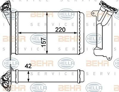 Hella 8FH 351 000-511 теплообменник, отопление салона на 3 (E30)