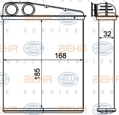 Hella 8FH 351 000-551 теплообменник, отопление салона на MINI MINI Roadster (R59)