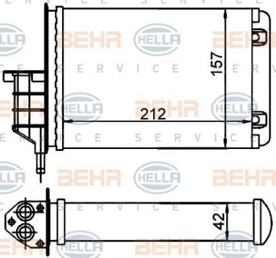Hella 8FH 351 001-554 теплообменник, отопление салона на FIAT SEICENTO / 600 (187)