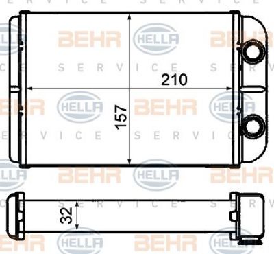 Hella 8FH 351 308-231 теплообменник, отопление салона на FIAT BRAVO II (198)