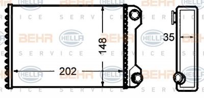 Hella 8FH 351 308-241 теплообменник, отопление салона на FIAT PUNTO (188)