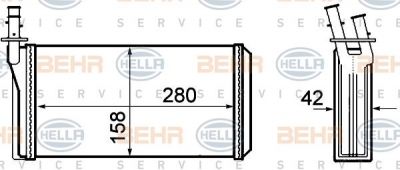 Hella 8FH 351 308-401 теплообменник, отопление салона на LANCIA KAPPA SW (838B)