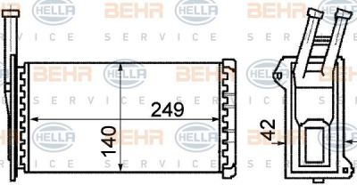 Hella 8FH 351 311-081 теплообменник, отопление салона на FORD ORION II (AFF)