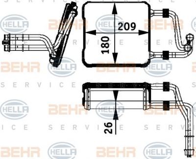 Hella 8FH 351 311-201 теплообменник, отопление салона на MERCEDES-BENZ E-CLASS (W211)