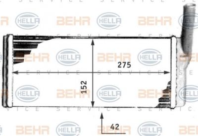 Hella 8FH 351 311-531 теплообменник, отопление салона на 3 (E21)