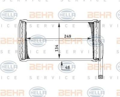 Hella 8FH 351 311-541 теплообменник, отопление салона на FORD ORION II (AFF)