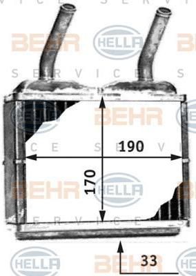 Hella 8FH 351 311-781 теплообменник, отопление салона на OPEL KADETT E Combo (38_, 48_)