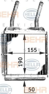 Hella 8FH 351 312-031 теплообменник, отопление салона на OPEL KADETT D (31_-34_, 41_-44_)