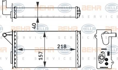 Hella 8FH 351 313-061 теплообменник, отопление салона на FIAT UNO (146A/E)