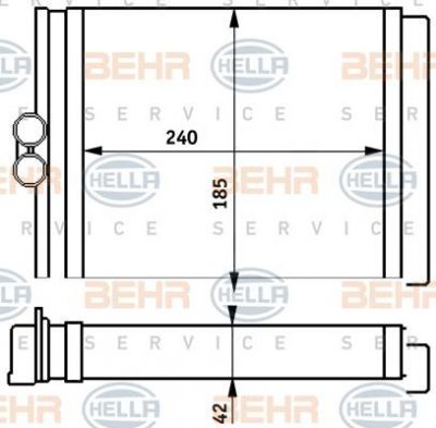 Hella 8FH 351 313-151 теплообменник, отопление салона на OPEL VECTRA B универсал (31_)
