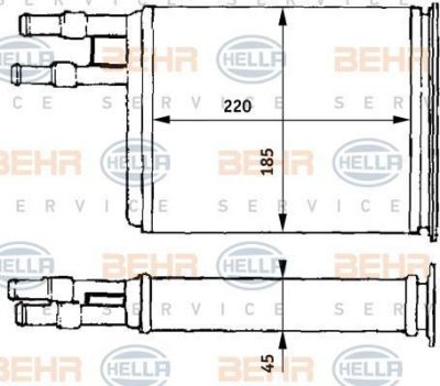 Hella 8FH 351 313-171 теплообменник, отопление салона на PEUGEOT BOXER автобус (230P)