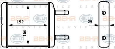 Hella 8FH 351 313-181 теплообменник, отопление салона на DAEWOO MATIZ (KLYA)