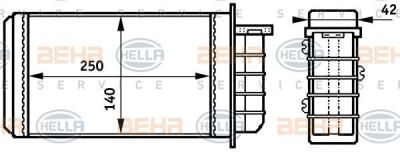 Hella 8FH 351 313-191 теплообменник, отопление салона на FIAT BRAVA (182)