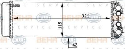 Hella 8FH 351 313-491 теплообменник, отопление салона на PORSCHE 928