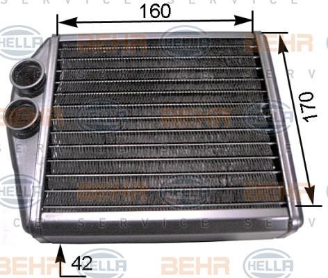 Hella 8FH 351 313-531 теплообменник, отопление салона на OPEL CORSA C (F08, F68)