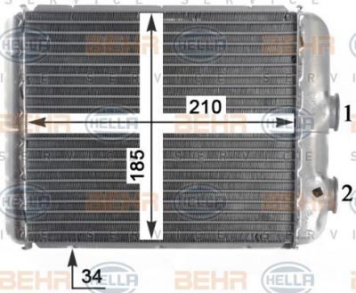 Hella 8FH 351 315-341 теплообменник, отопление салона на OPEL ASTRA G универсал (F35_)