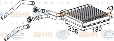 Hella 8FH 351 315-631 теплообменник, отопление салона на FORD FOCUS II седан (DA_)