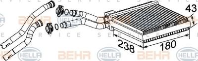 Hella 8FH 351 315-641 теплообменник, отопление салона на FORD FOCUS II седан (DA_)