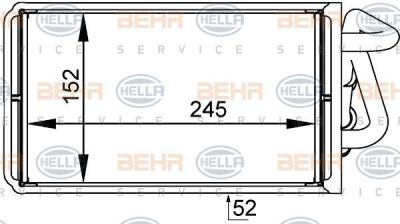 Hella 8FH 351 333-001 теплообменник, отопление салона на FORD TRANSIT c бортовой платформой/ходовая часть (E_ _)