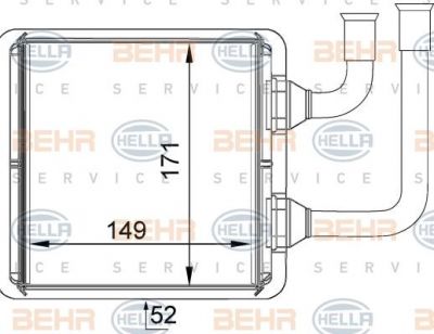 Hella 8FH 351 333-061 теплообменник, отопление салона на FORD GALAXY (WA6)