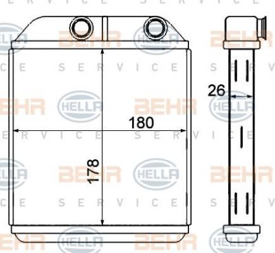 Hella 8FH 351 333-154 теплообменник, отопление салона на VOLVO V40 универсал (VW)