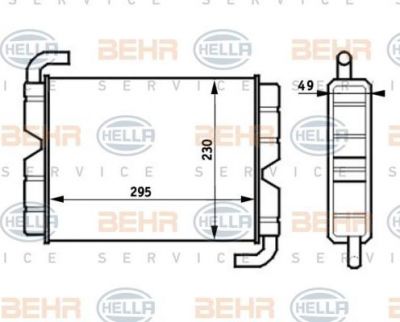 HELLA Радиатор отопителя Scania 2, 3 -series (8FH351024-381)