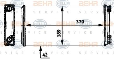 HELLA Радиатор отопителя MAN F90, M90 (8FH351312-361)