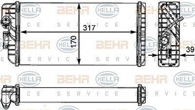 HELLA Радиатор отопителя MB LK/LN2, T2/LN1 (8FH351312-431)