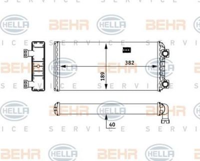 HELLA Радиатор отопителя FH12 NEW, D12D (8FH351312-591)