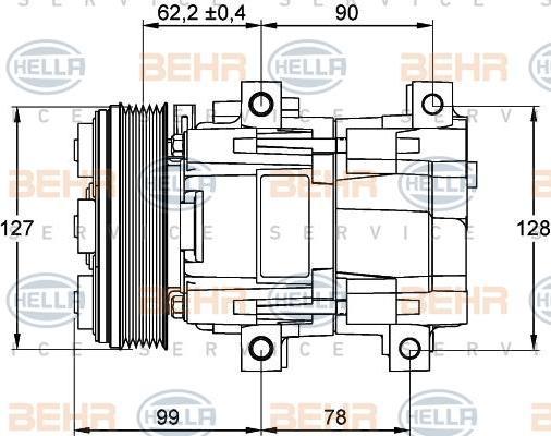 Hella 8FK 351 113-231 компрессор, кондиционер на FORD MONDEO I (GBP)