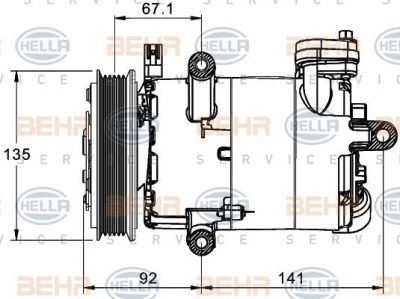 Hella 8FK 351 334-021 компрессор, кондиционер на FIAT DUCATO фургон (250, 290)