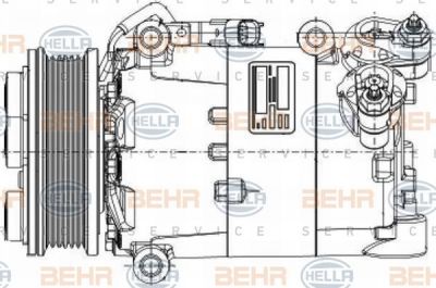 Hella 8FK 351 334-391 компрессор, кондиционер на FORD KUGA I