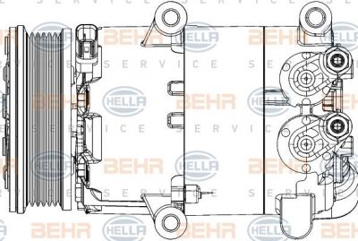 Hella 8FK 351 334-421 компрессор, кондиционер на FORD FOCUS III седан