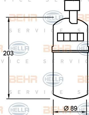 Hella 8FT 351 335-041 осушитель, кондиционер на RENAULT MEGANE II (BM0/1_, CM0/1_)