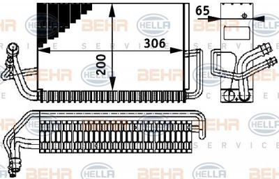 Hella 8FV 351 211-301 испаритель, кондиционер на MERCEDES-BENZ E-CLASS (W211)