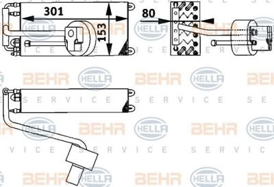 Hella 8FV 351 211-601 испаритель, кондиционер на RENAULT CLIO I (B/C57_, 5/357_)