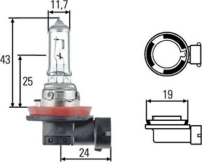 Hella 8GH 008 358-121 лампа накаливания, основная фара на KAWASAKI MOTORCYCLES ER