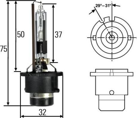 Hella 8GS 007 001-241 лампа накаливания, основная фара на MAN TGA