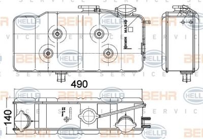 Hella 8MA 376 705-181 компенсационный бак, охлаждающая жидкость на IVECO P/PA-Haubenfahrzeuge