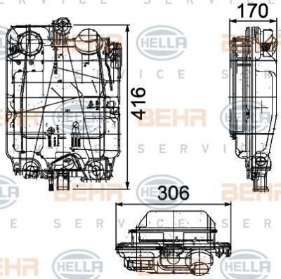 Hella 8MA 376 753-781 компенсационный бак, охлаждающая жидкость на IVECO EuroTrakker