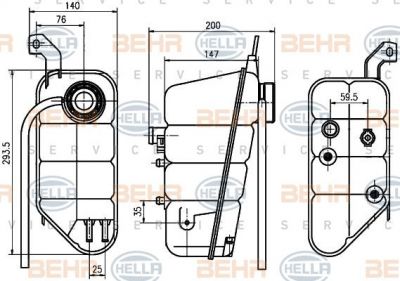 HELLA Компенсационный бак, охлаждающая жидкость (8MA 376 755-131)