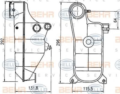 Hella 8MA 376 755-151 компенсационный бак, охлаждающая жидкость на MERCEDES-BENZ 190 (W201)
