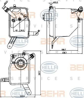 HELLA Компенсационный бак, охлаждающая жидкость (8MA 376 789-731)