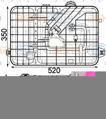 Hella 8MA 376 923-771 компенсационный бак, охлаждающая жидкость на MERCEDES-BENZ AROCS