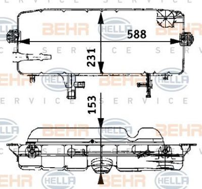 HELLA Расширительный бачок радиатора, MB 814-1524MB LK/LN2 (8MA376705-301)